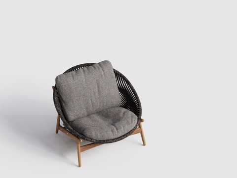 gloster 户外柚木椅 绳编椅 休闲椅su模型