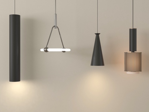 现代吊灯 金属吊灯su模型