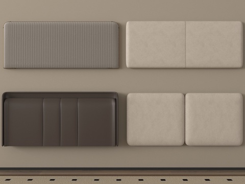  现代床品 软包床头 床靠背3d模型 