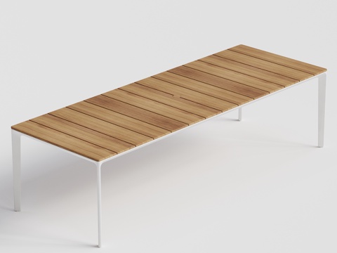 gloster 户外餐桌 柚木餐桌 十人长桌su模型