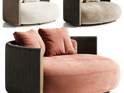  现代意式 Bezier Cord 户外休闲沙发椅3d模型 