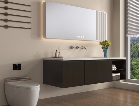 现代浴室柜 悬空浴室柜 镜柜 卫浴小件su模型