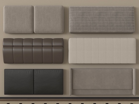  现代床品 软包床头 床靠背3d模型 