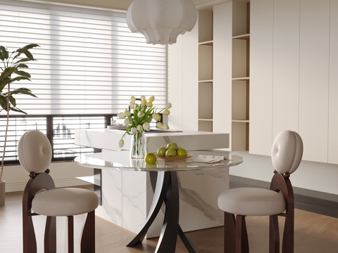 现代餐厅 餐桌椅su模型