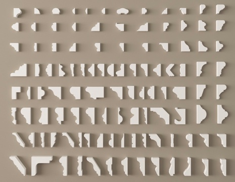 法式线条石膏线 天花角线檐口线 顶角阴角线踢脚线su模型