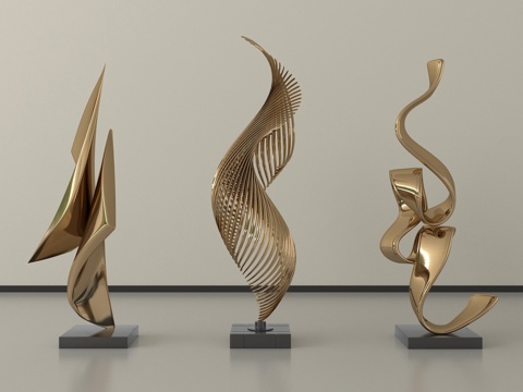 现代雕塑摆件 抽象雕塑su模型