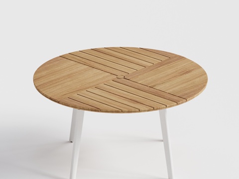 gloster 户外餐桌 柚木餐桌 圆桌su模型