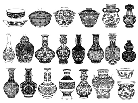 花瓶瓷器汇总cad施工图