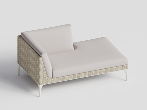 DEDON - 现代户外椅 户外泳池 沙滩躺椅 双人藤编椅su模型