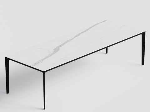 gloster 户外餐桌 岩板桌 大理石桌 十人长桌su模型