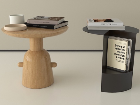 现代边几组合 角几 小几 摆件su模型