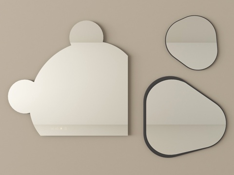 现代异形镜子 造型镜子 化妆镜 装饰镜 浴室镜su模型