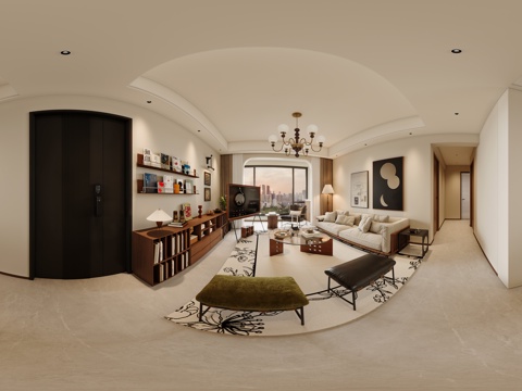  中古风客餐厅全景 