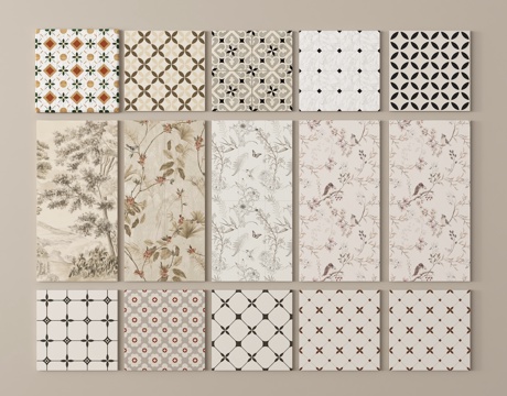 法式花砖 地砖 复古砖 仿古砖su模型