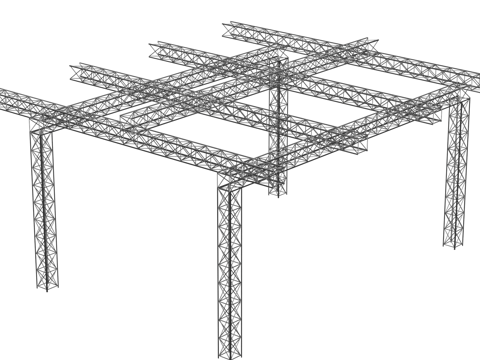 舞台钢结构桁架 舞台灯支架su模型