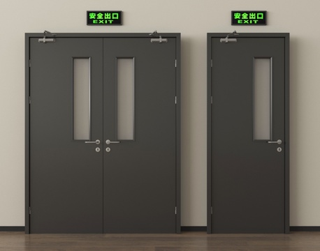 现代消防门 防火门 安全出口su模型