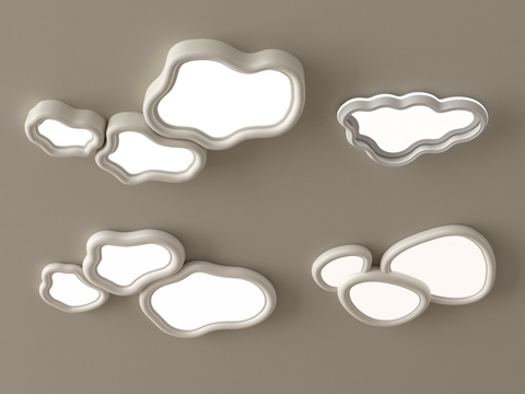 现代吸顶灯 云朵吸顶灯su模型