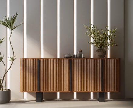 现代中古边柜 现代中古玄关柜 现代餐边柜 现代中古斗柜su模型