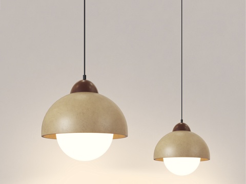 中古风吊灯 侘寂风吊灯 日式小吊灯 北欧小吊灯 卧室床头吊灯su模型