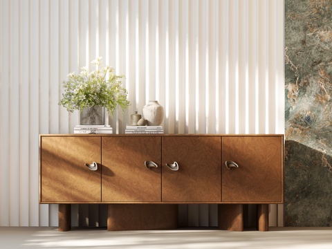 现代中古边柜  现代中古斗柜 现代中古玄关柜 现代中古装饰柜su模型