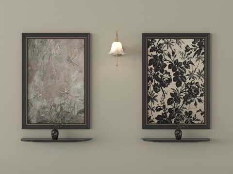 意式装饰画 挂画组合su模型