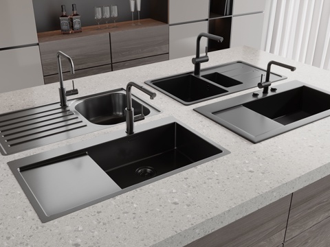 现代水槽su模型