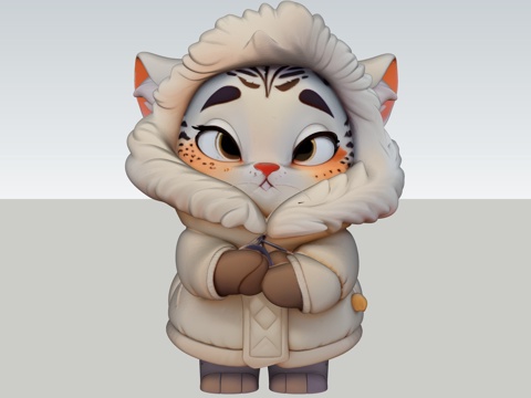 可爱白虎手办IPsu模型