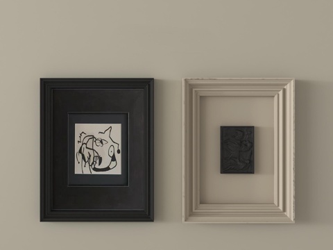 意式装饰画 挂画组合su模型