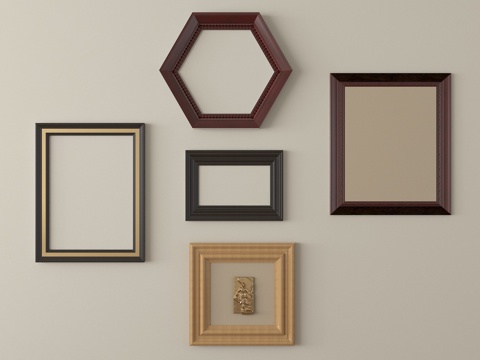 中古相框 装饰画框 镜框su模型