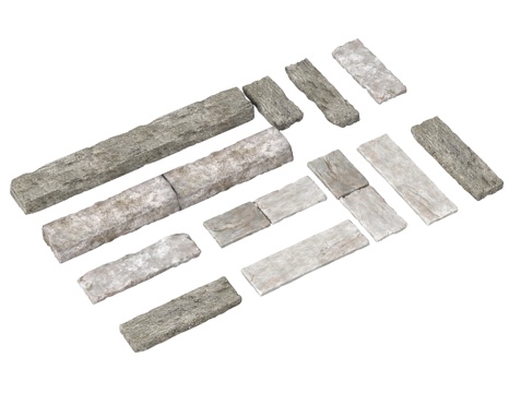 现代老石板 中式 石板路 游步道 园路 园林 青石板su模型