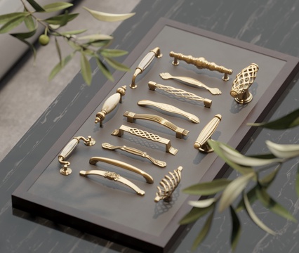 欧式拉手门把手su模型