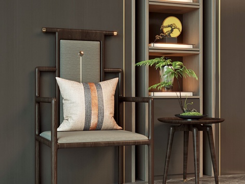 新中式椅子su模型