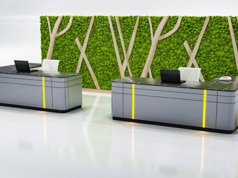  现代前台 接待台3d模型 