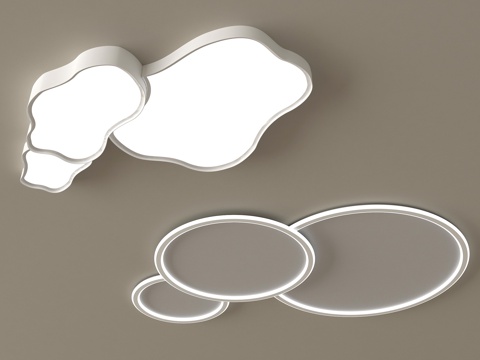 现代吸顶灯 几何形吸顶灯 卧室灯su模型