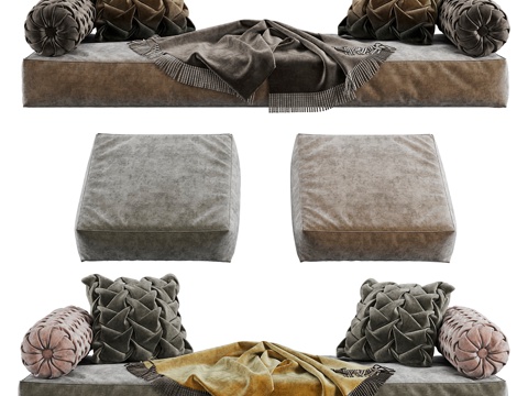  坐垫套装 飘窗垫3d模型 