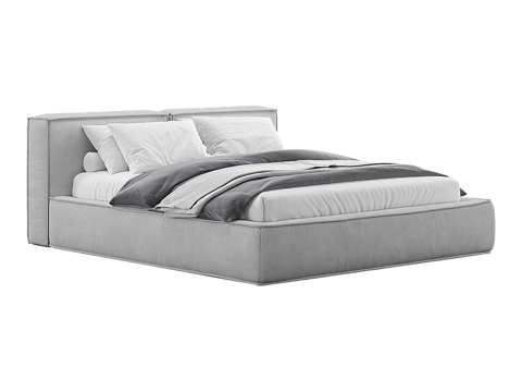  现代简约双人床 双人床 简约床 卧室床 抱枕 床垫3d模型 