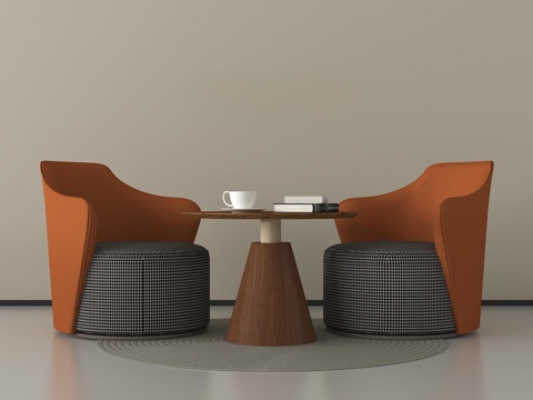 现代洽谈桌椅组合 休闲桌椅su模型