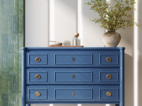 现代美式玄关柜 美式玄关柜su模型