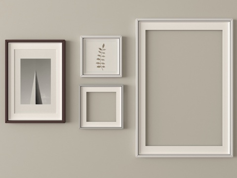 现代挂画 画框 相框su模型