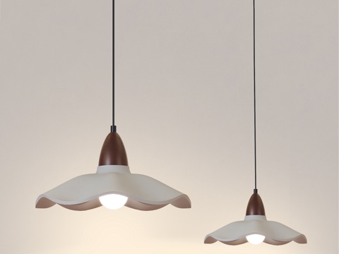 中古风吊灯 侘寂风吊灯  轻法式吊灯 禅意吊灯餐厅卧室吊灯su模型