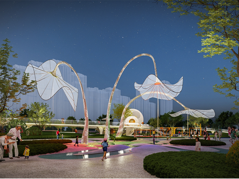 现代雕塑小品 荷叶雕塑 荷叶su模型