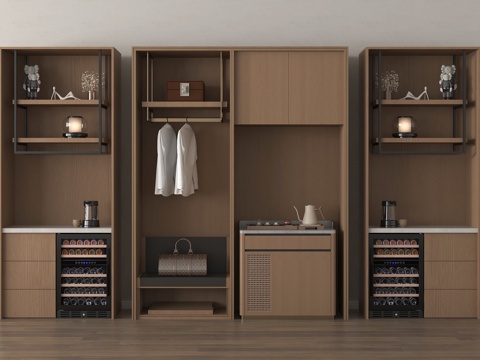 现代酒店客房柜 衣柜 成品衣柜su模型