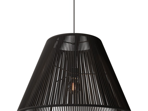  新中式侘寂 EDL 藤编装饰吊灯3d模型 