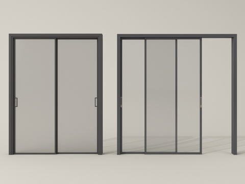 现代推拉门 阳台推拉门 厨房推拉门 玻璃推拉门 移门su模型