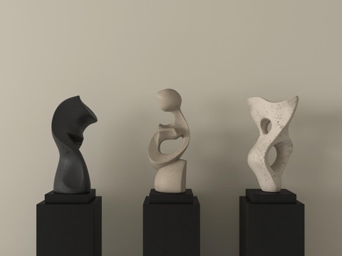 现代雕塑摆件 抽象雕塑su模型