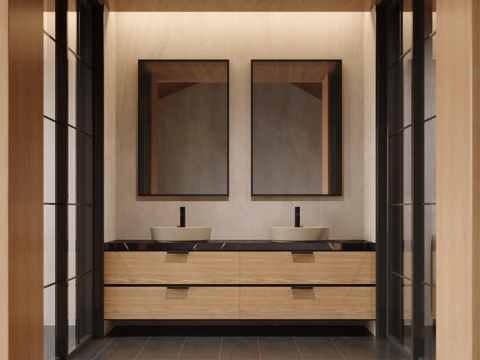 中古酒店卫生间su模型