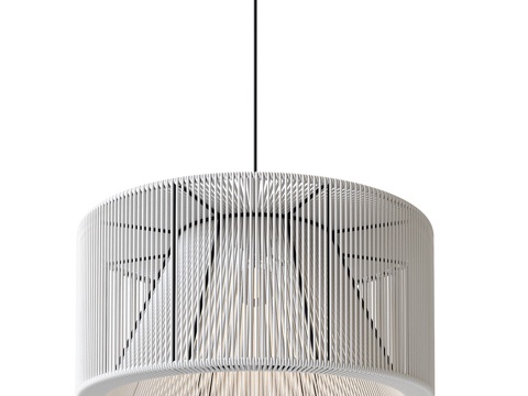  新中式侘寂 EDL RING 藤编装饰吊灯3d模型 