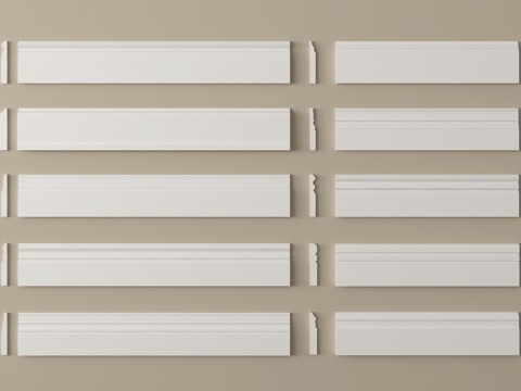 现代踢脚线 实木踢脚线su模型