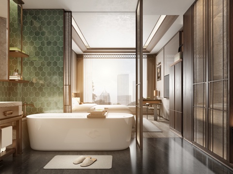  CCD五星级奢华酒店客房 大床房3d模型 