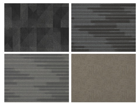 现代地毯组合 方形地毯su模型